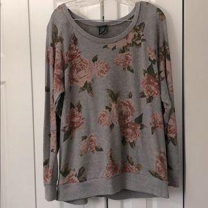 Grey Floral Sweater